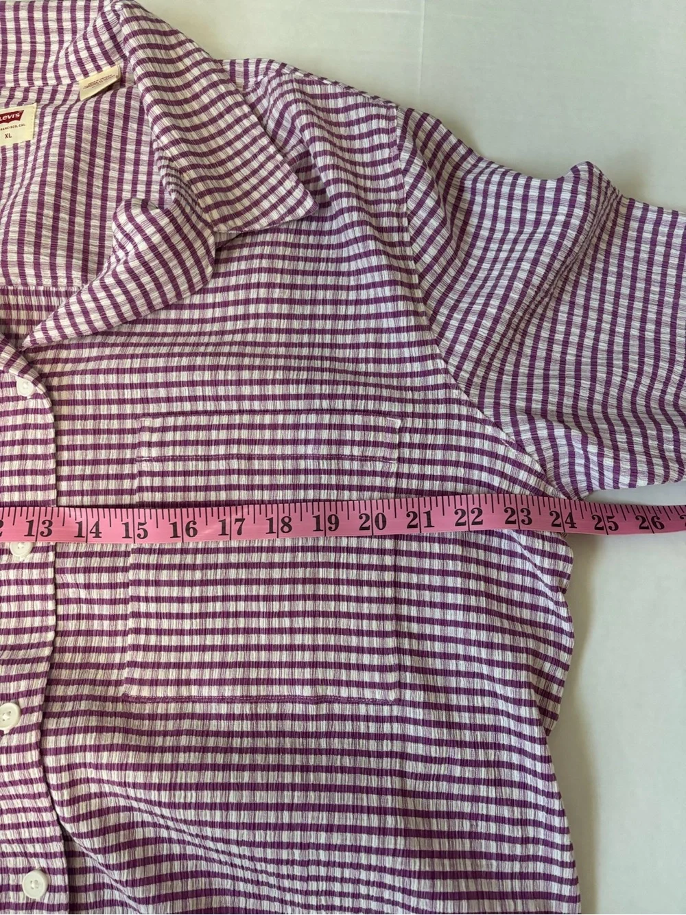 Levi’s Women’s XL Purple Gingham Button Front Shirt NWOT